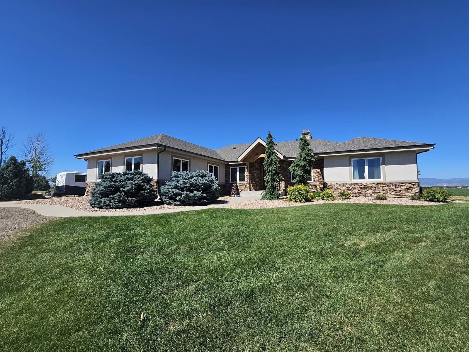 Beautiful ranch home painted by our team in Berthoud, Colorado