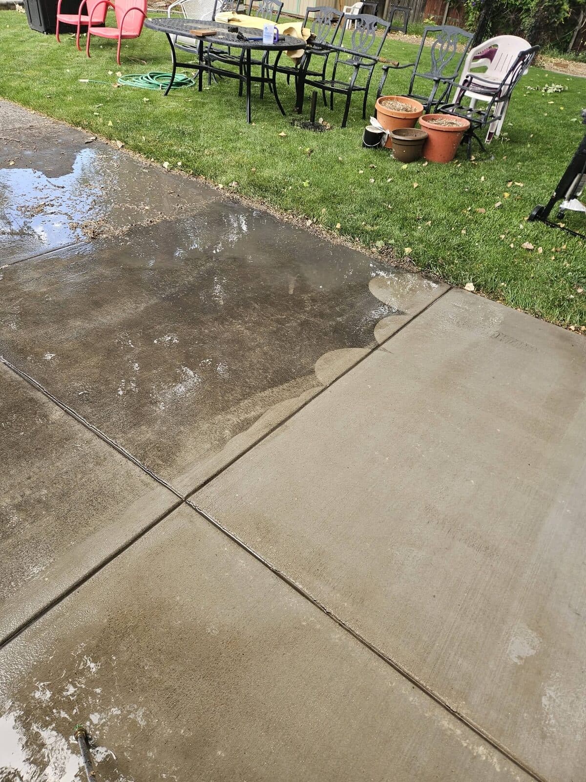 Concrete surface cleaning comparison